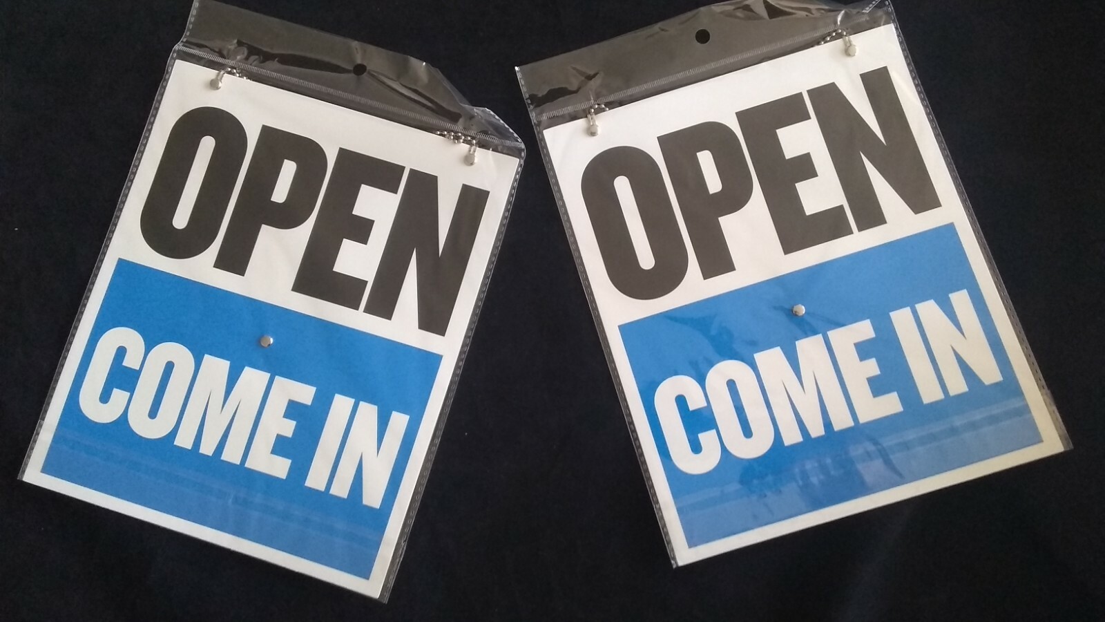 2 Open Closed Sign Chain 2 sided 9&Prime; X 7.5  » Store Hours 2 FREE SUCTION CUP