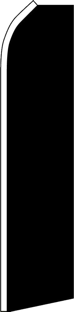 BLACK SOLID COLOR FLUTTER FLAG Tall Curved Top Event Feather Swooper Banner Sign
