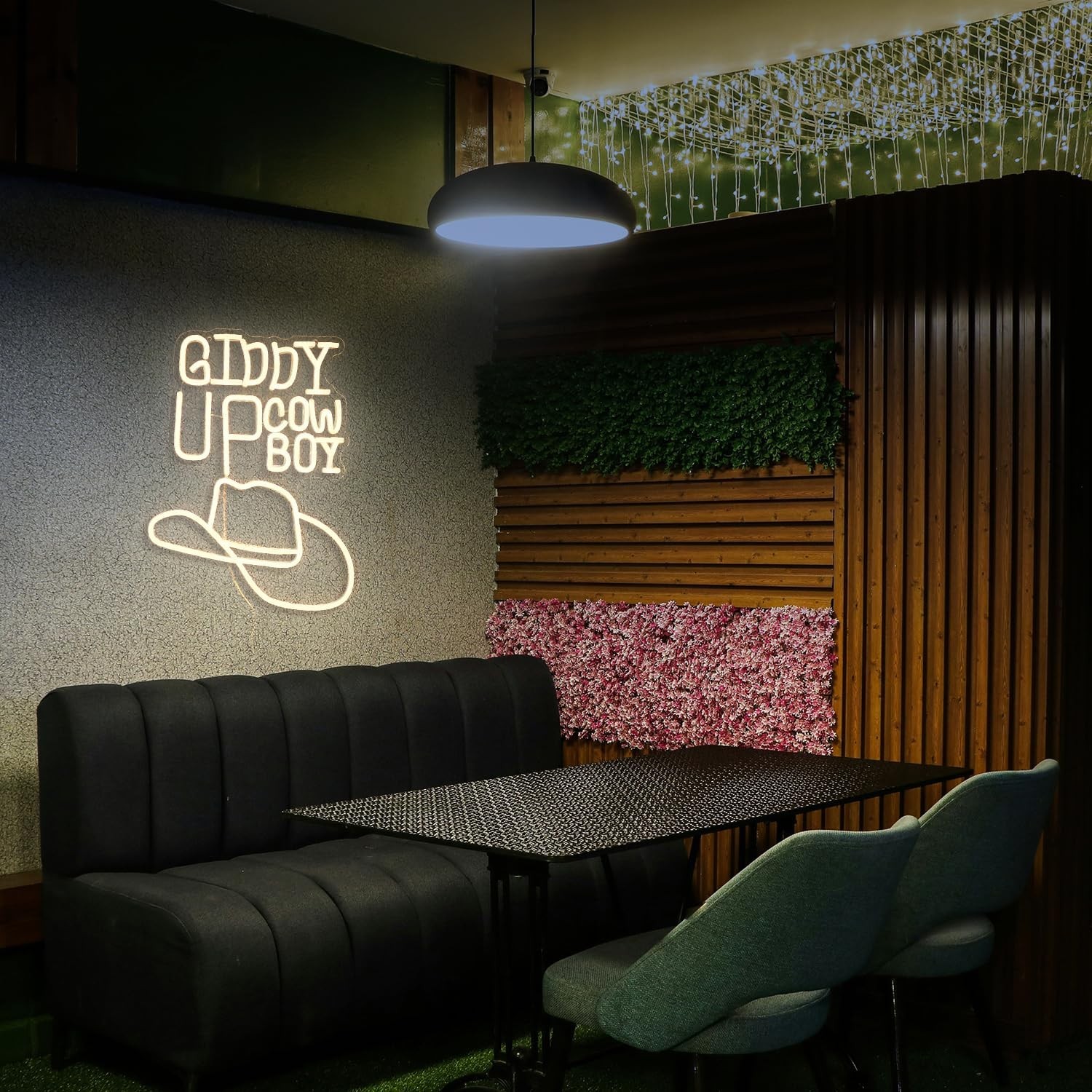 Giddy Up Neon Sign Dimmable Cowboy Neon Light For Wall Decor – Warm White LED…