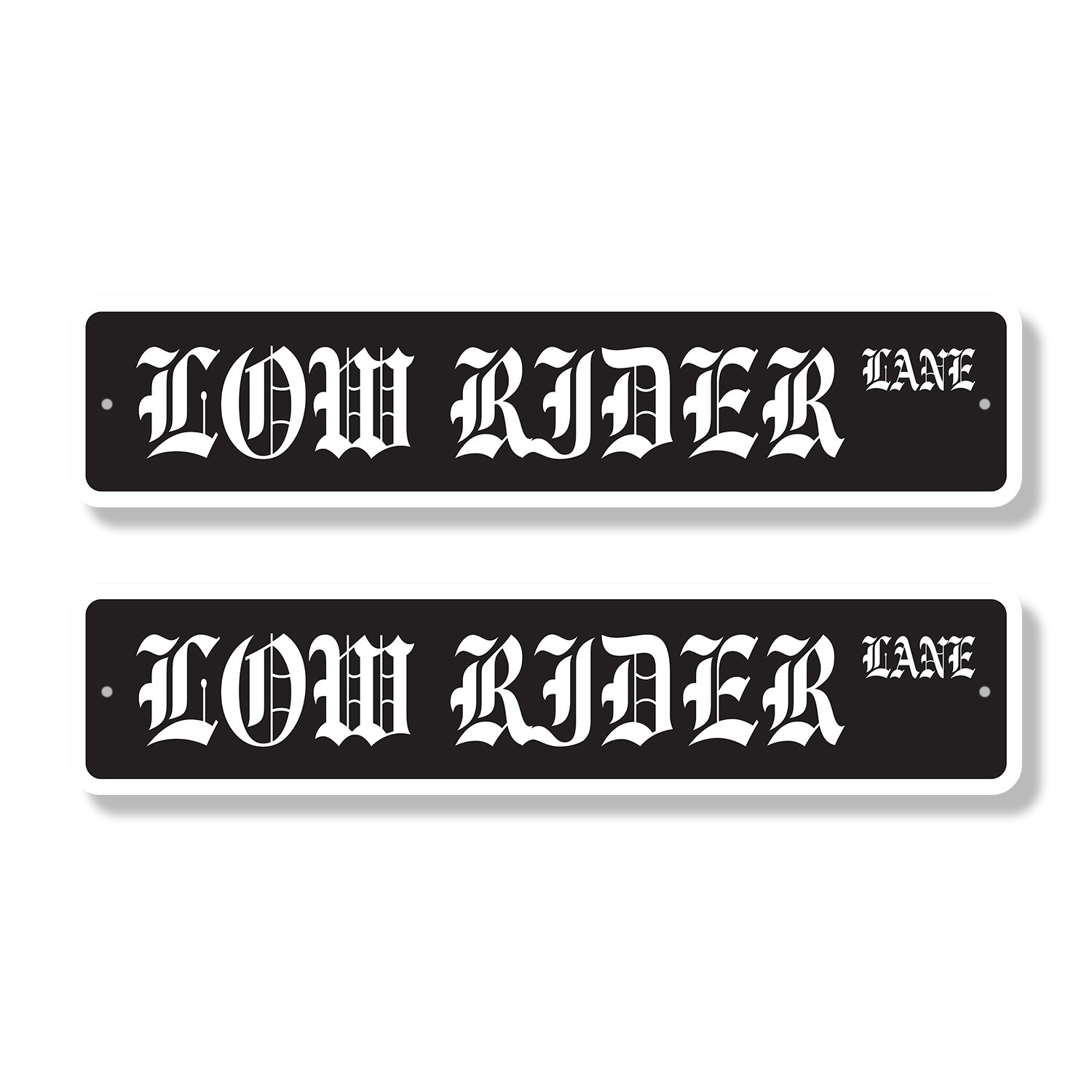 LOW RIDER Street Sign (2 Pack) Metal Plastic lowrider chrome rims car truck