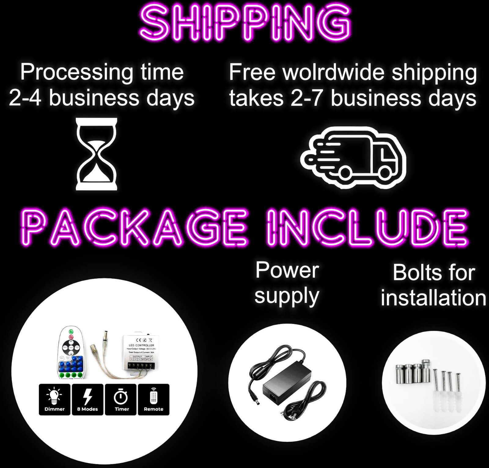 Neon Outdoor Open 24/7 Sign, Waterproof 24hrs LED Neon for Businesses