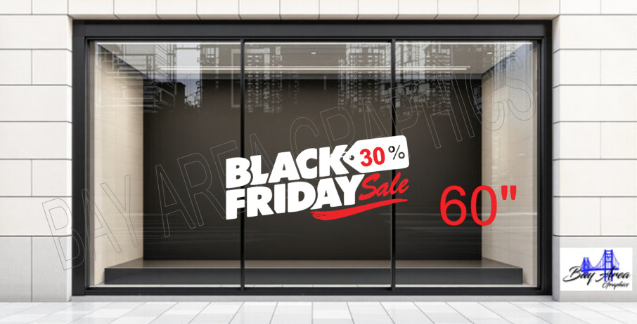 Large Black Friday % Sale Vinyl Sign – Shop Window Waterproof Promo ORACAL*