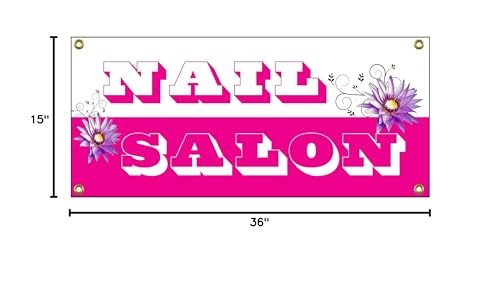 Nail Salon Banner Retail Store Shop Business Sign 36&Prime; By 15&Prime;
