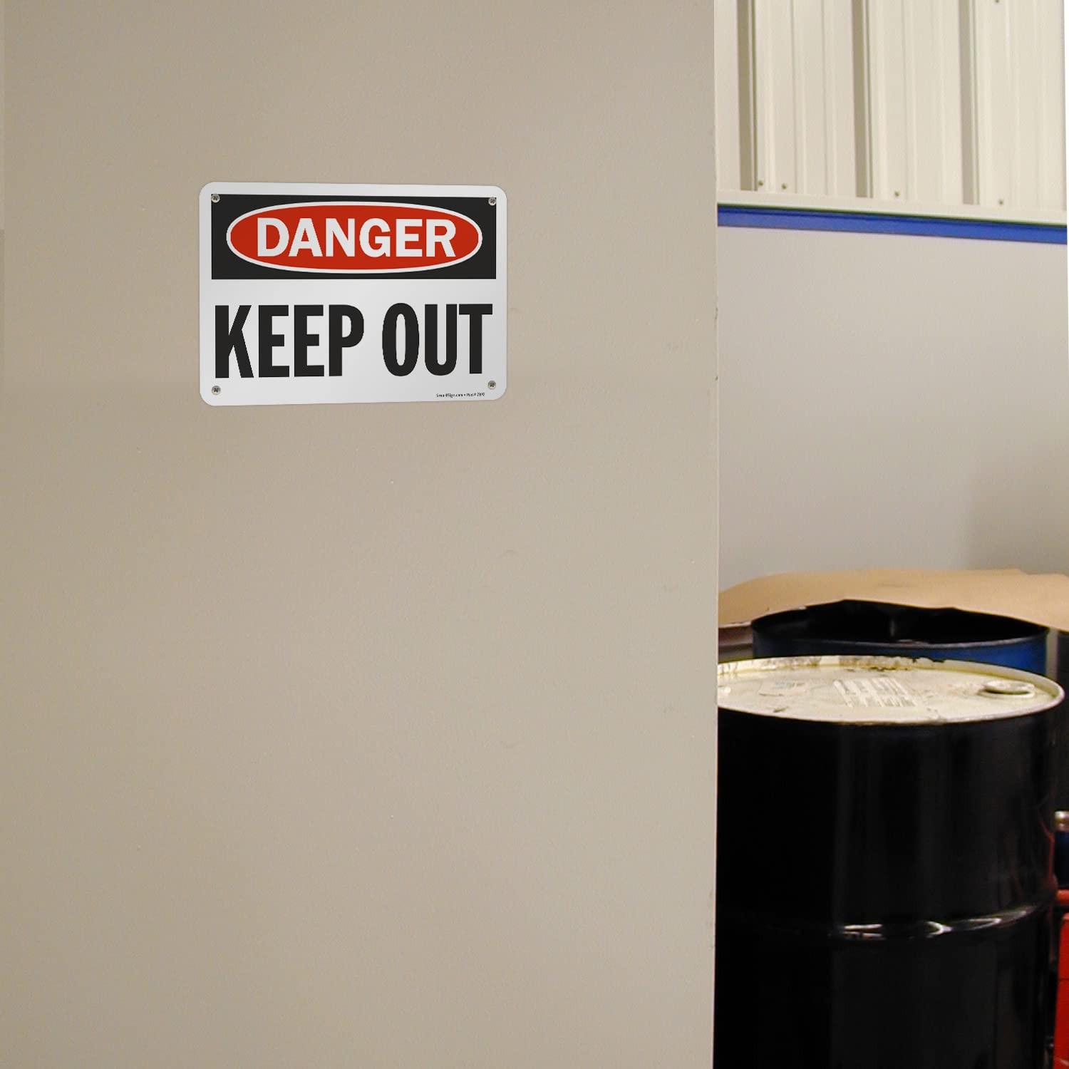 Danger Keep Out Sign, 7 x 10 Inch, Aluminum, Red, Black, White, Safety, Warning