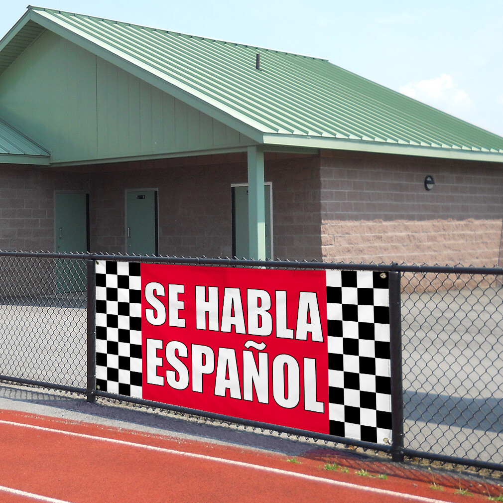 Vinyl Banner Multiple Sizes Se Habla Espanol Advertising Printing A Outdoor