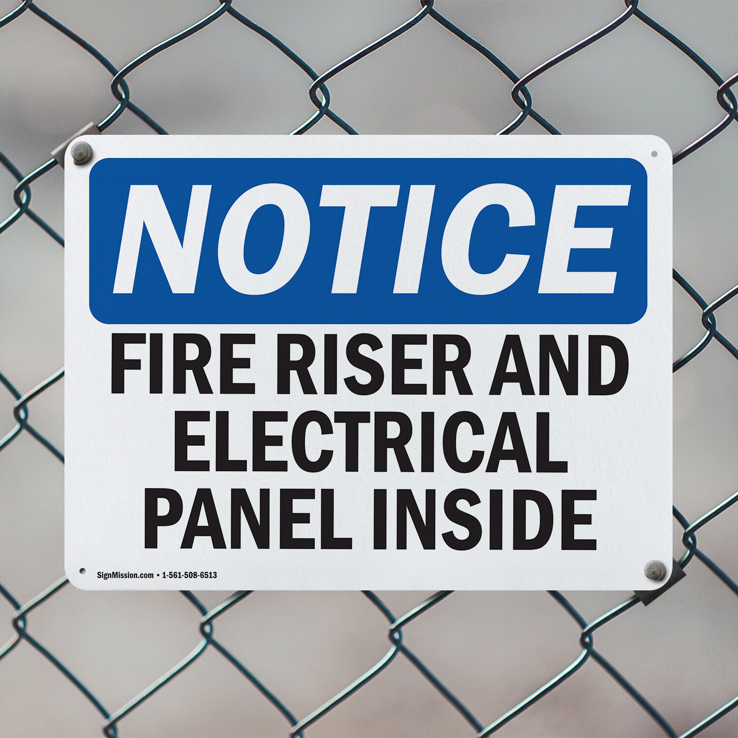 (2 Pack) Fire Riser And Electrical Panel Inside OSHA Notice Sign Decal Metal