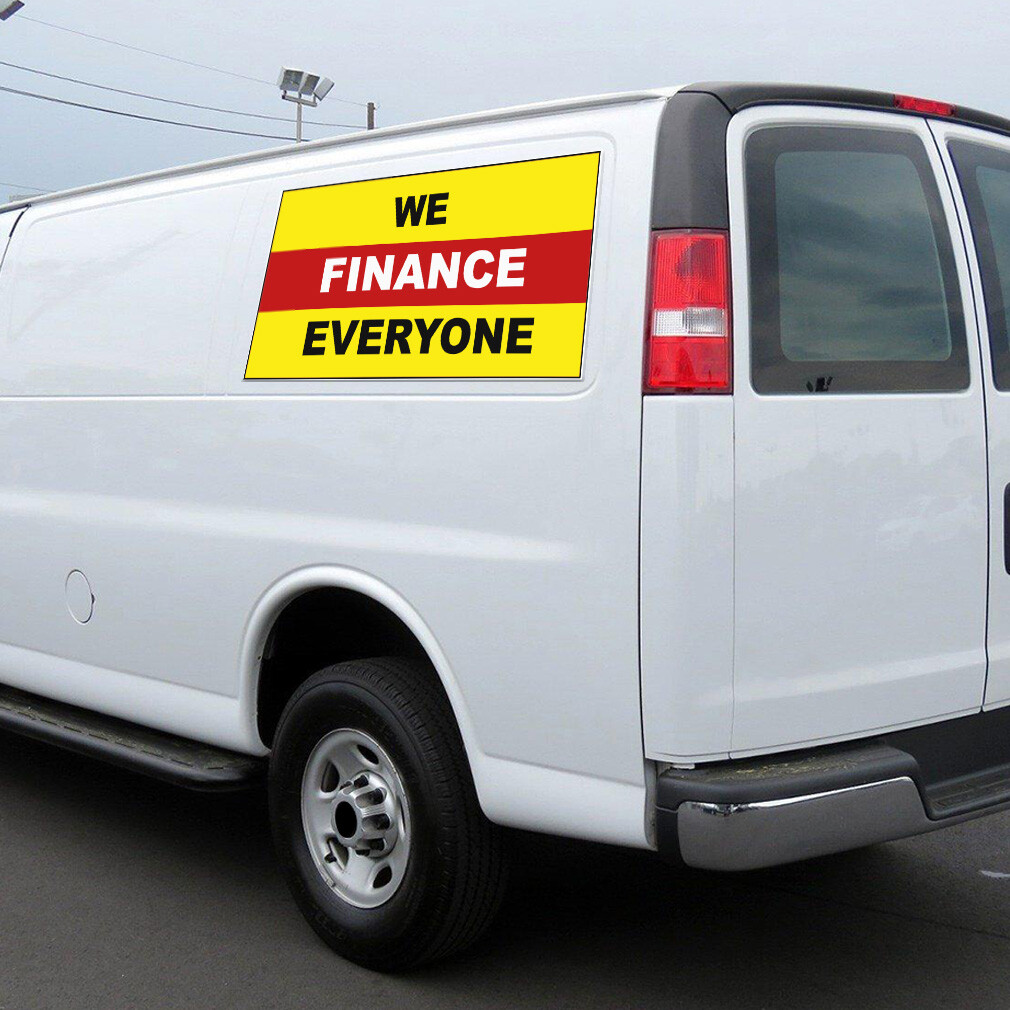 Car Magnet Set of 2 We Finance Everyone Business Car Advertising Industrial Sign