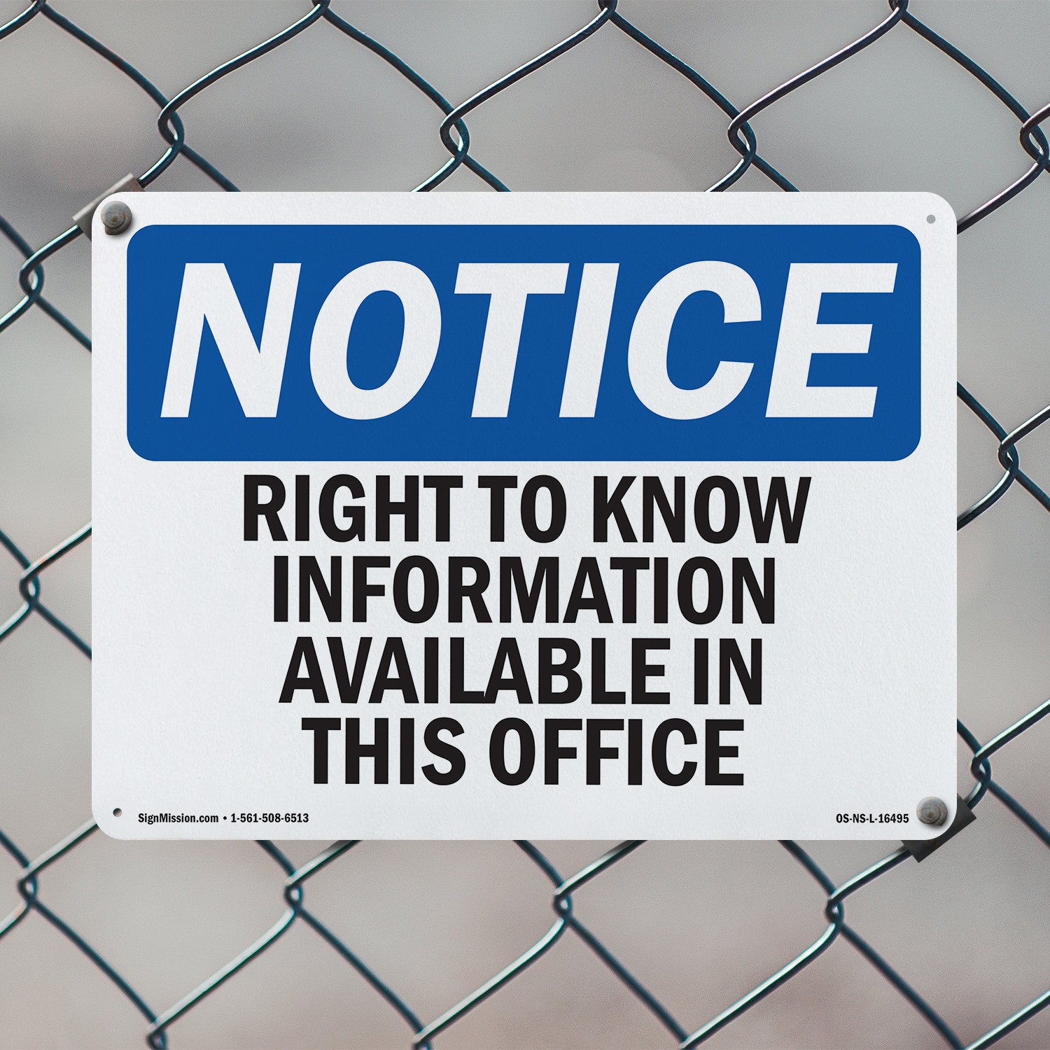 Right To Know Information Available OSHA Notice Sign Or Decal – 5 or 10 Pack