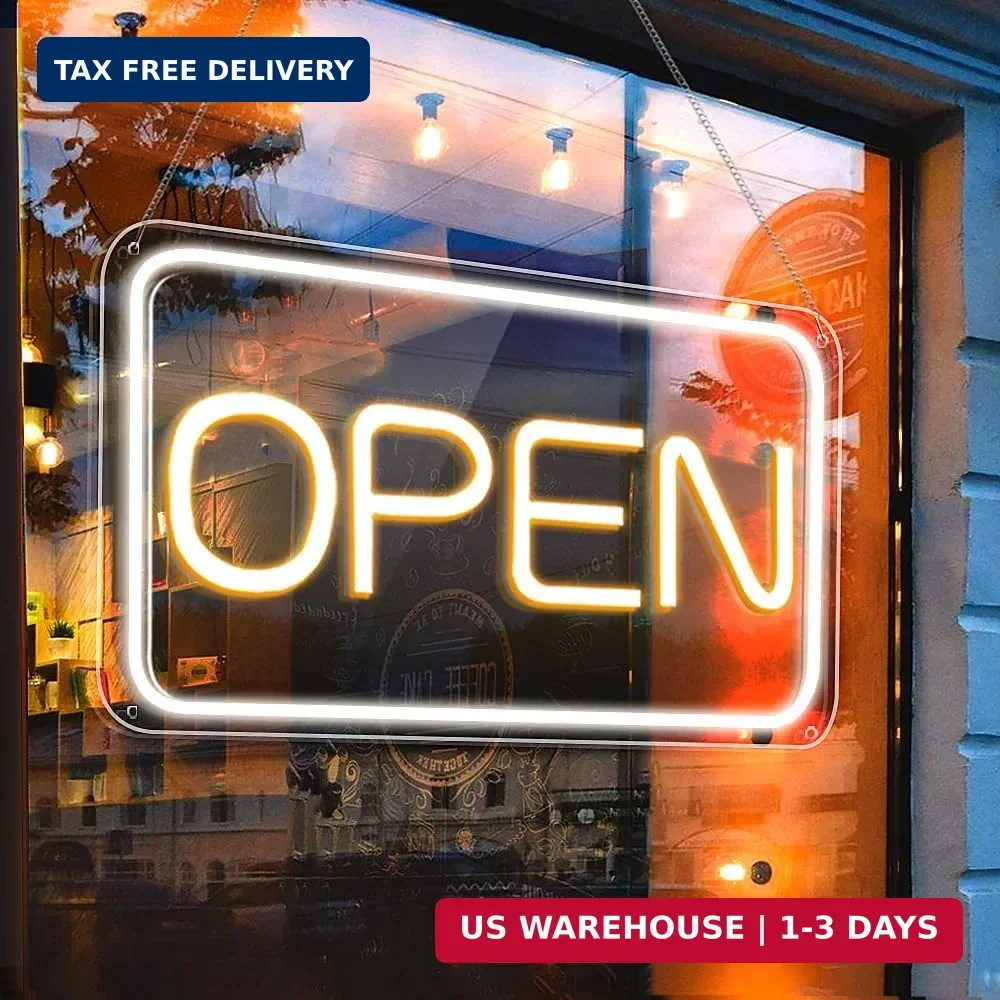 Open Signs for Business, COB Chip LED Neon Open Sign, 16&Prime;x 9&Prime; Bright Electric Li