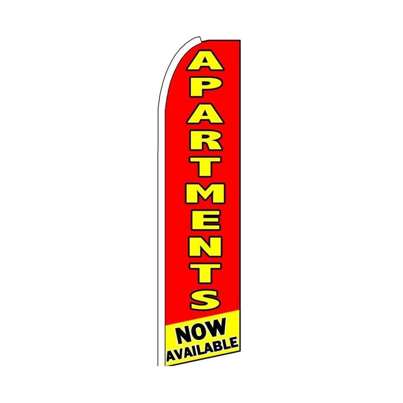 Apartments Now Available Swooper Flutter Feather Flag | 3ft W x 11.5ft Tall