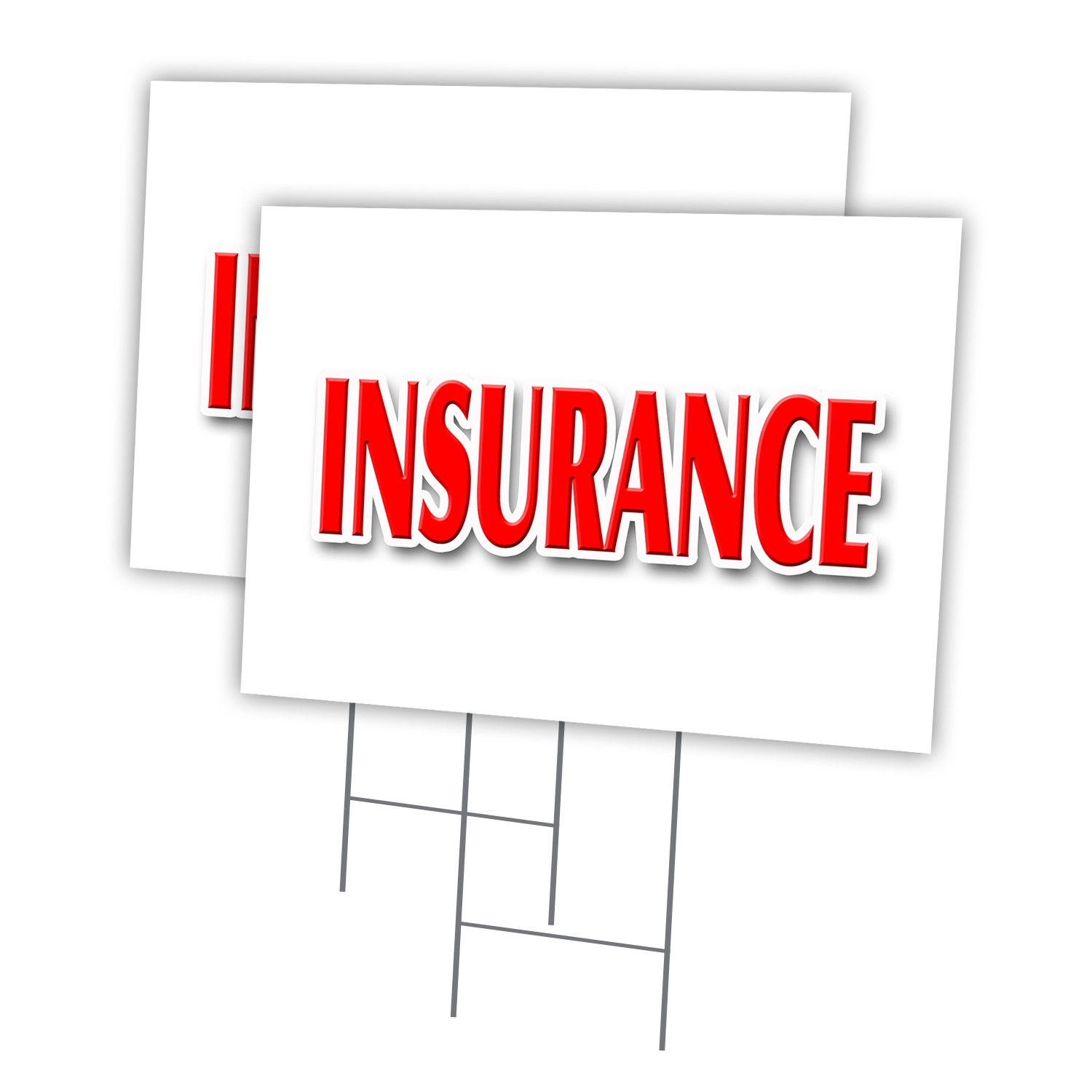 Insurance Multi-Pack of Yard Signs & Stake outdoor plastic coroplast window