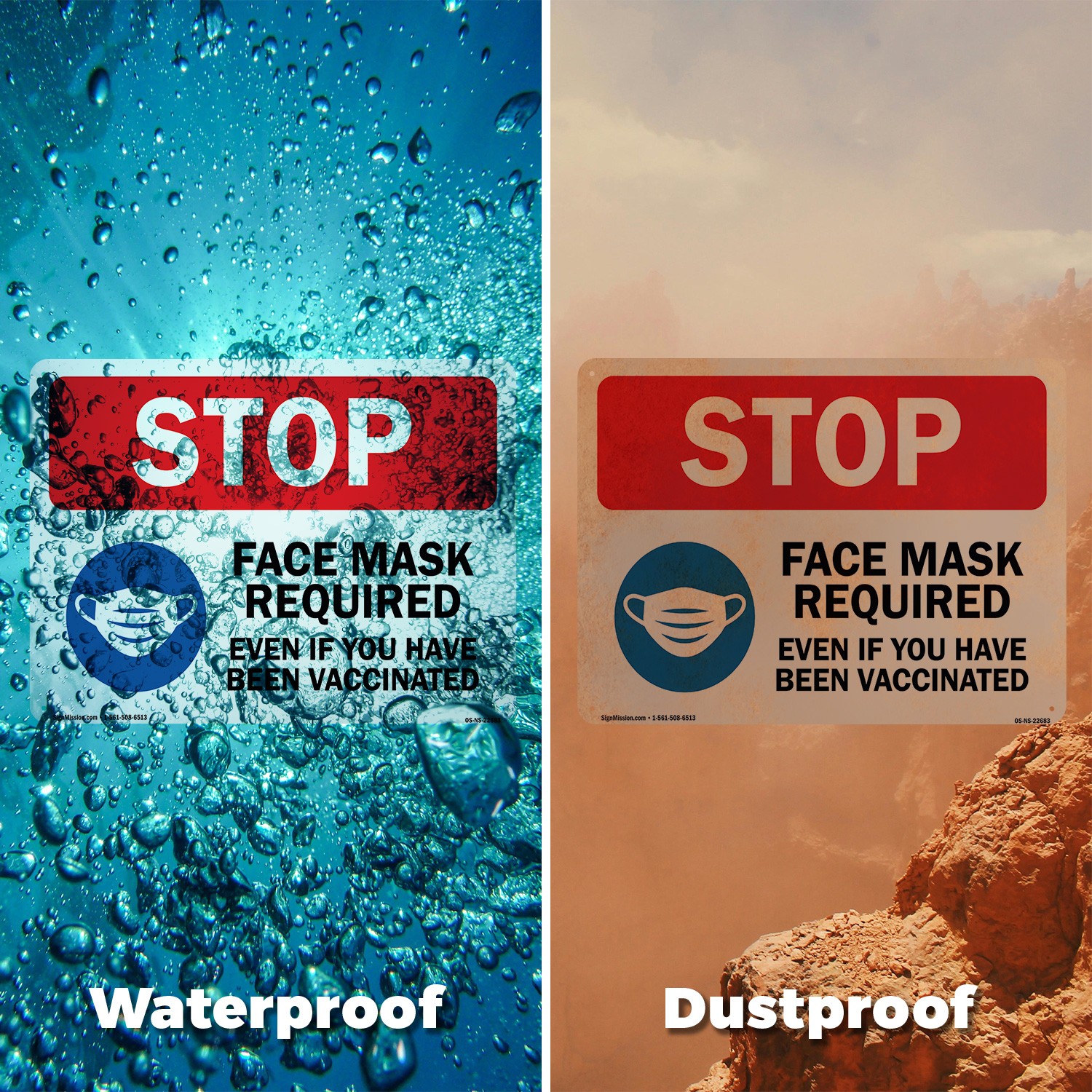 Stop Face Mask Required Even If You Have Been Public Safety Sign 5 or 10 Pack