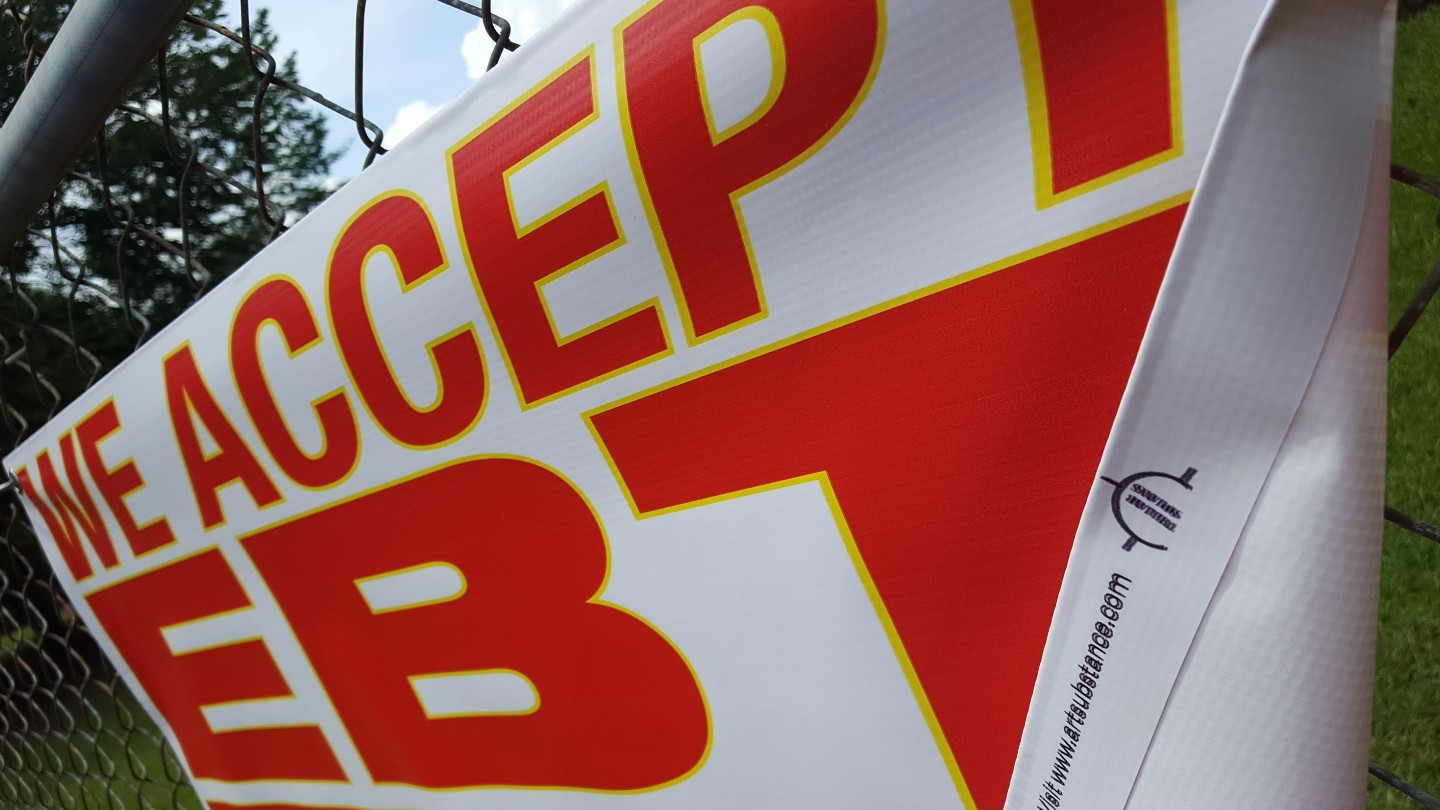 WE ACCEPT EBT MONEY ORDERS Banner Sign Display Convenience Store Shop Food Mart
