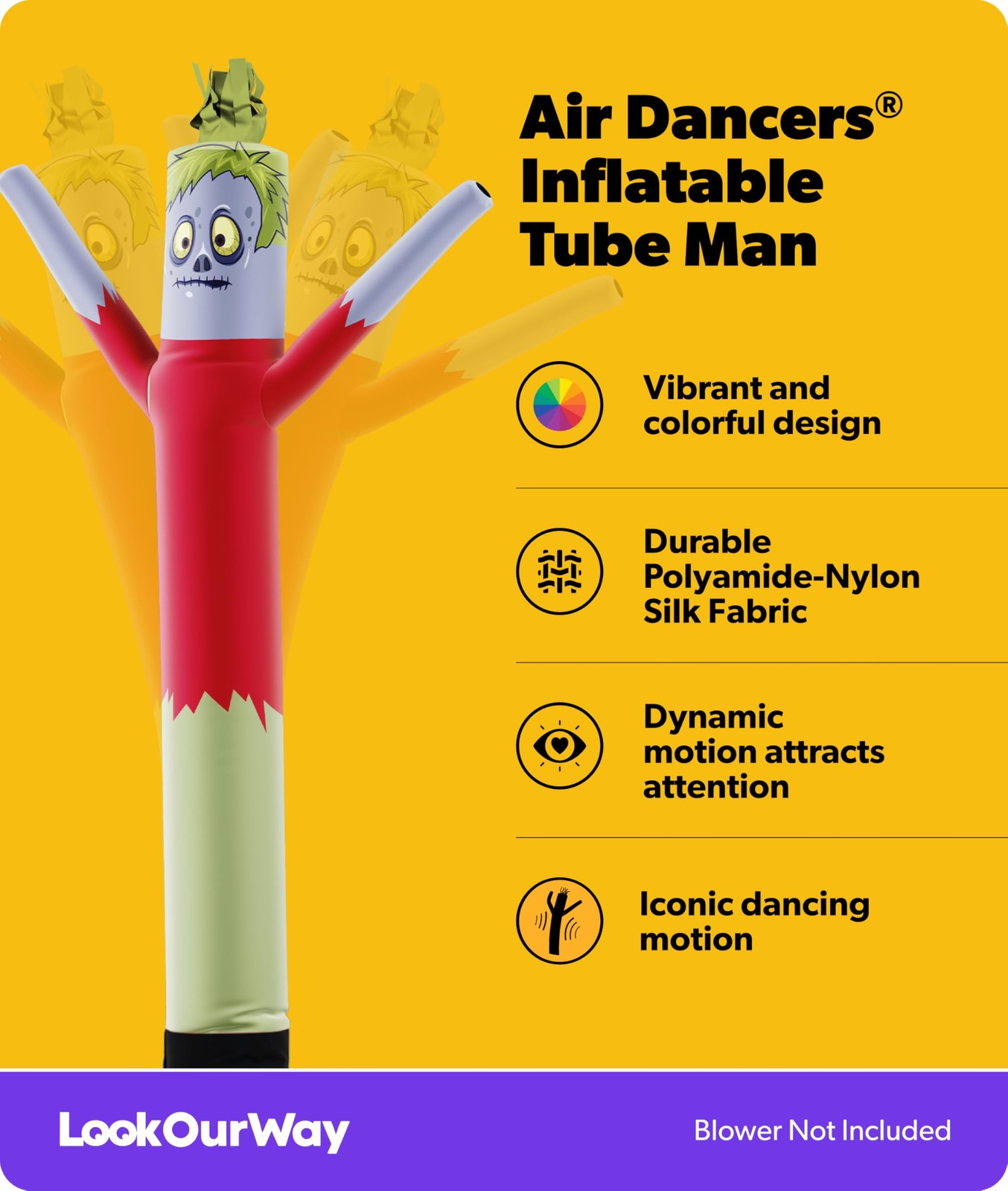 Lookourway Air Dancers Wacky Waving Inflatable Tube Man Attachment – 6 Feet