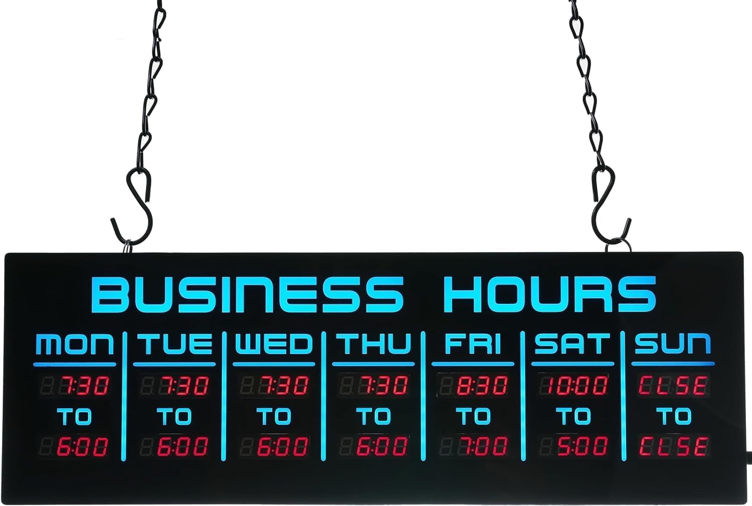Digital Business Hours Sign by – Electronic Programmable Hours of Operation Sig
