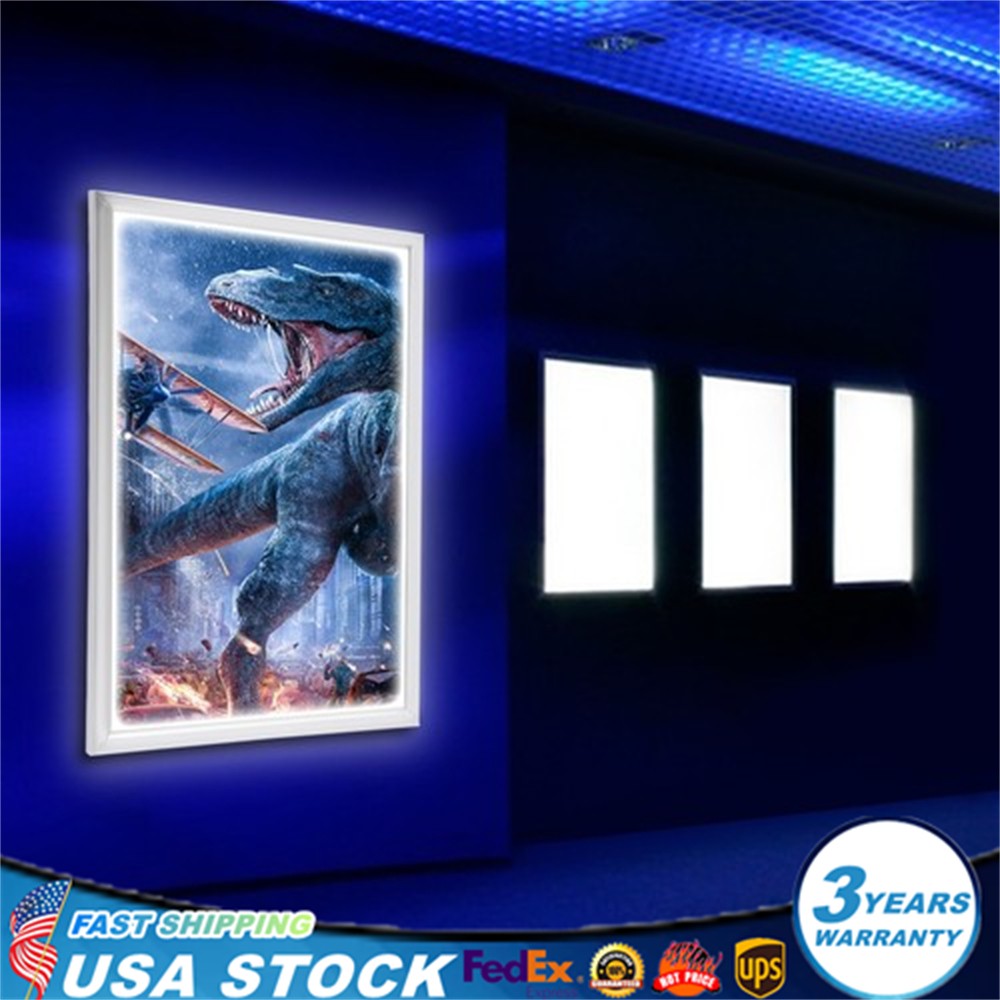 New LED Backlit Movie Poster Art Picture Frame Light Box Advertising Display
