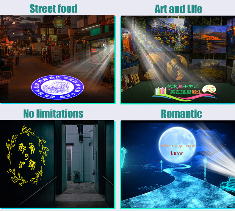 12V-48V LED Logo Projection Light Rechargeable Battery IP68 15W-50W Customizable