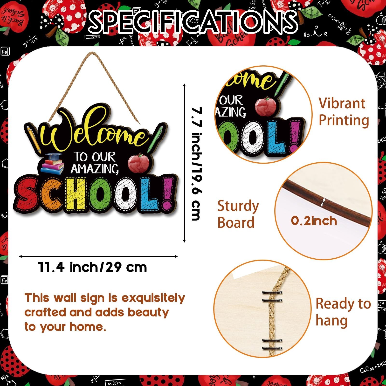 Back To School Decorations First Day of School Wooden Door Sign Welcome Back …