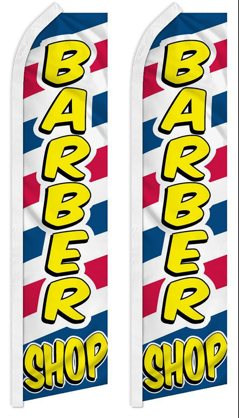 2 Pack Barber Shop Letters Advertising Polyester Swooper Feather Super Flag