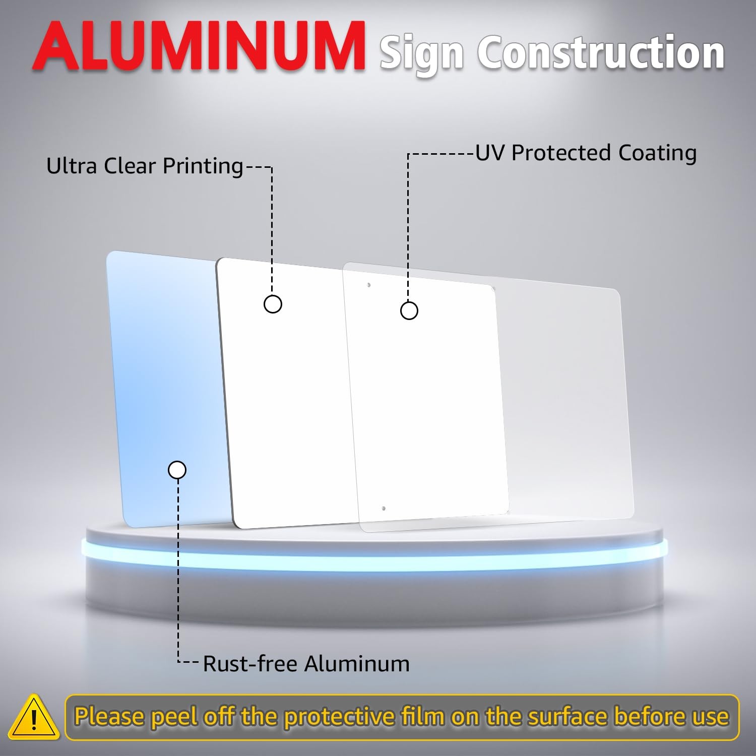 Blank Metal Sign 42 Inch Stake 14×10 Inch Aluminum Waterproof Rust Free