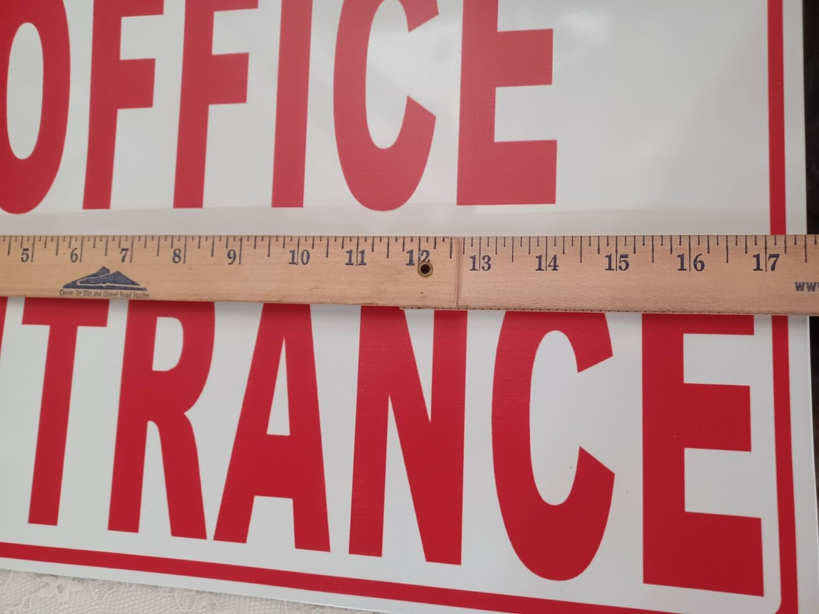 OFFICE ENTRANCE METAL WALL SIGN BUSINESS ENTER 11 1/2&Prime; x 17 5/8&Prime; LARGER *DEFECTS