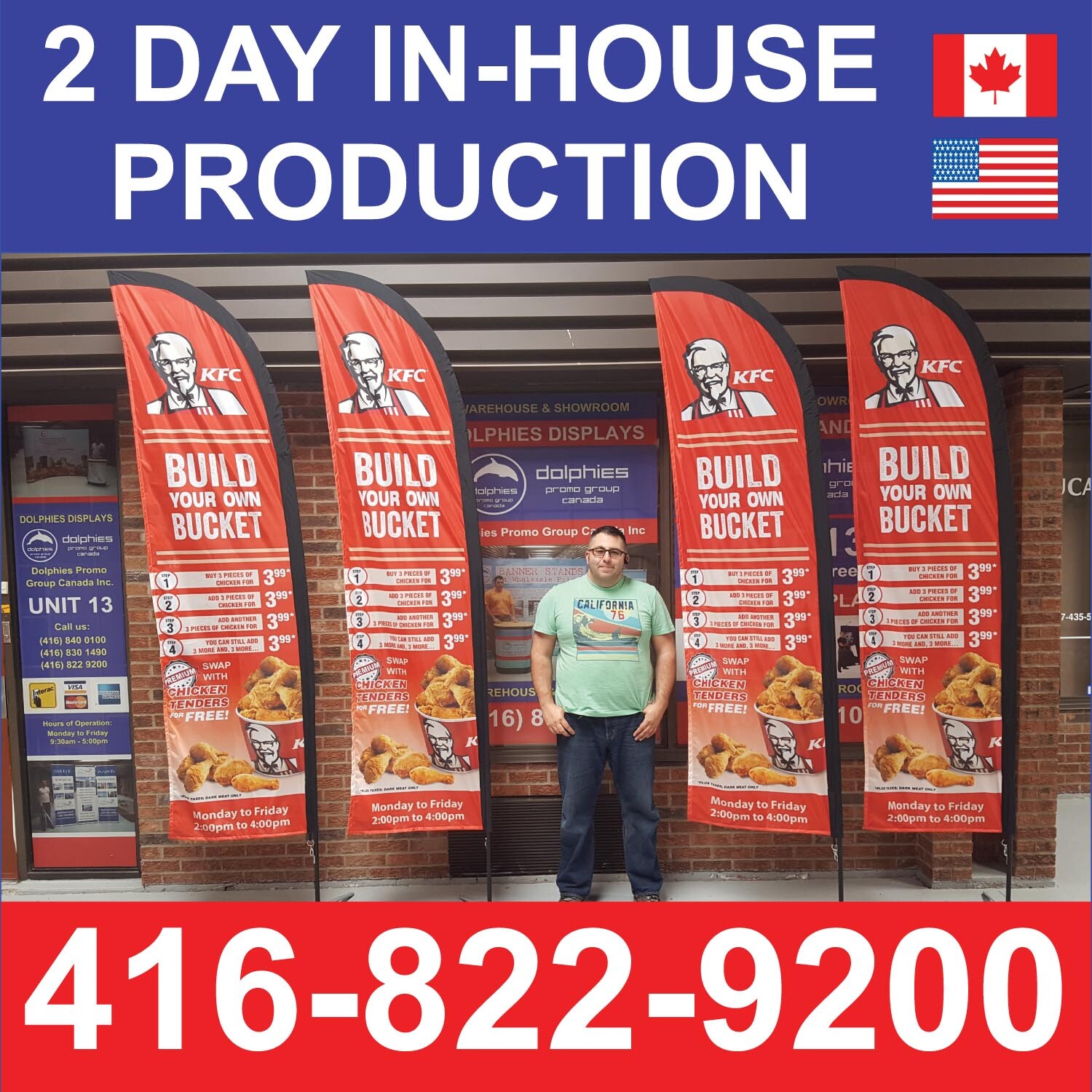 Trade Show Event 9ft Flag Signage + Double Sided Custom (Dye Sub) Graphics + Bag