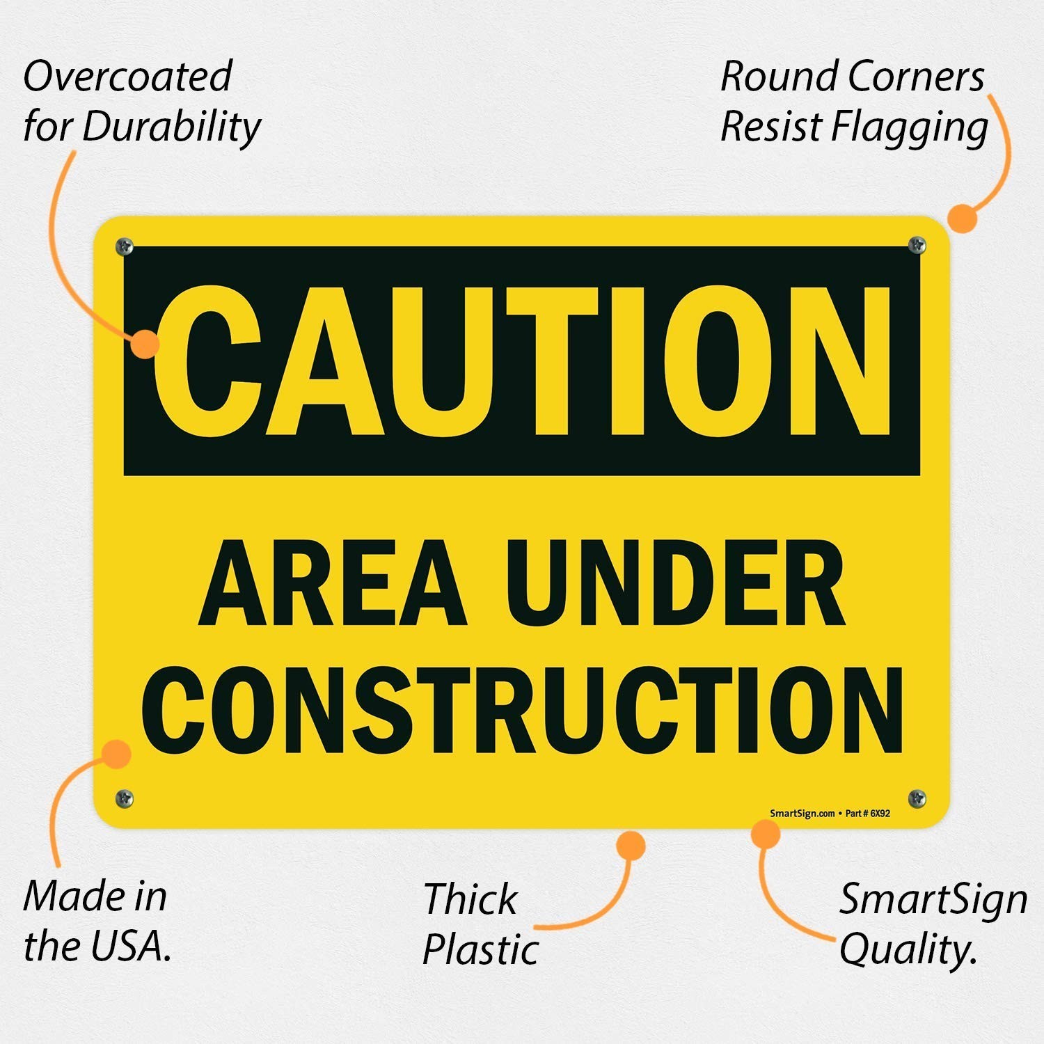 Professional Caution Sign 10×14 – Durable Plastic for Indoor/Outdoor Use