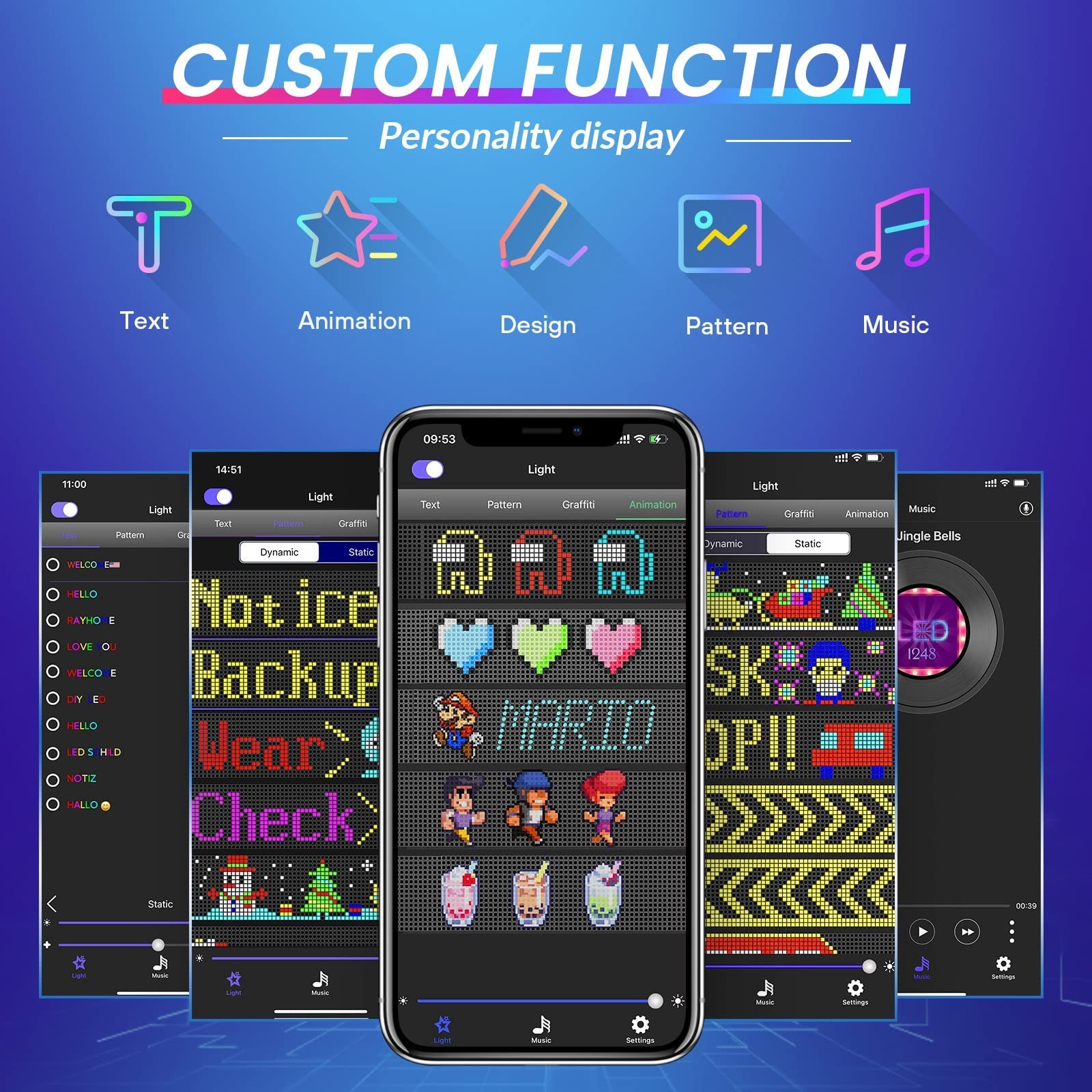 Programmable LED Sign with Bluetooth App Control – Custom Text & Animation for C