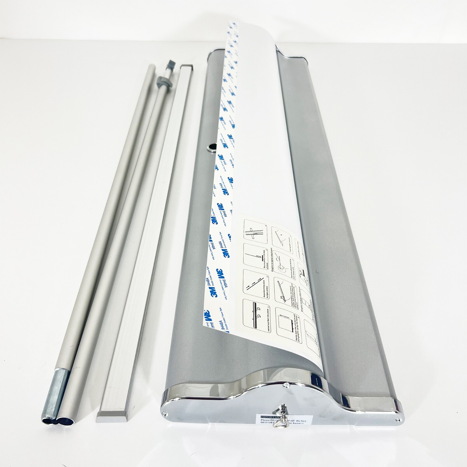Deluxe Adjustable Banner Stand 18&Prime;24&Prime; 33½ » 36&Prime; 48&Prime; 60&Prime;x65-90&Prime; Wide-base