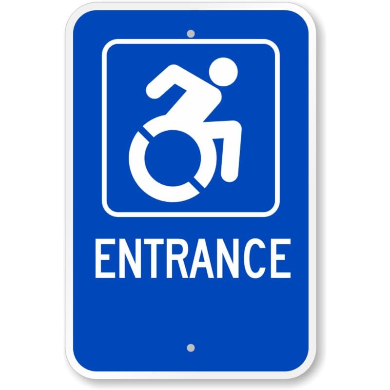 Entrance Ada Handicapped Aluminum Weatherproof Sign b01480