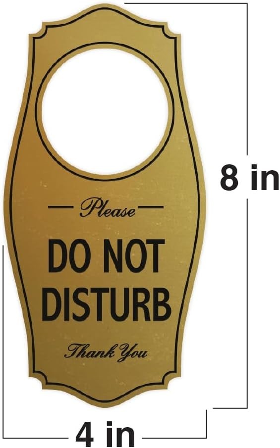 All Quality Please DO NOT Disturb Door Hanger – Dark Brown, 4&Prime; x 8&Prime;