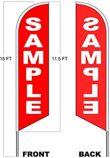 Swooper Flag KITS Windless Feather AUTO SHOP, OPEN, PIZZA, MIX N MATCH 5 PACK