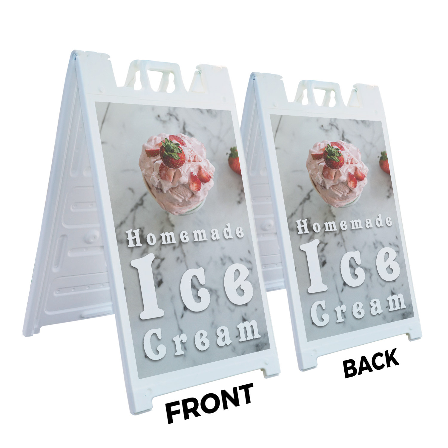 Homemade Ice Cream Heavy Duty A-Frame Sidewalk Sign Freshly Made Local Delicious