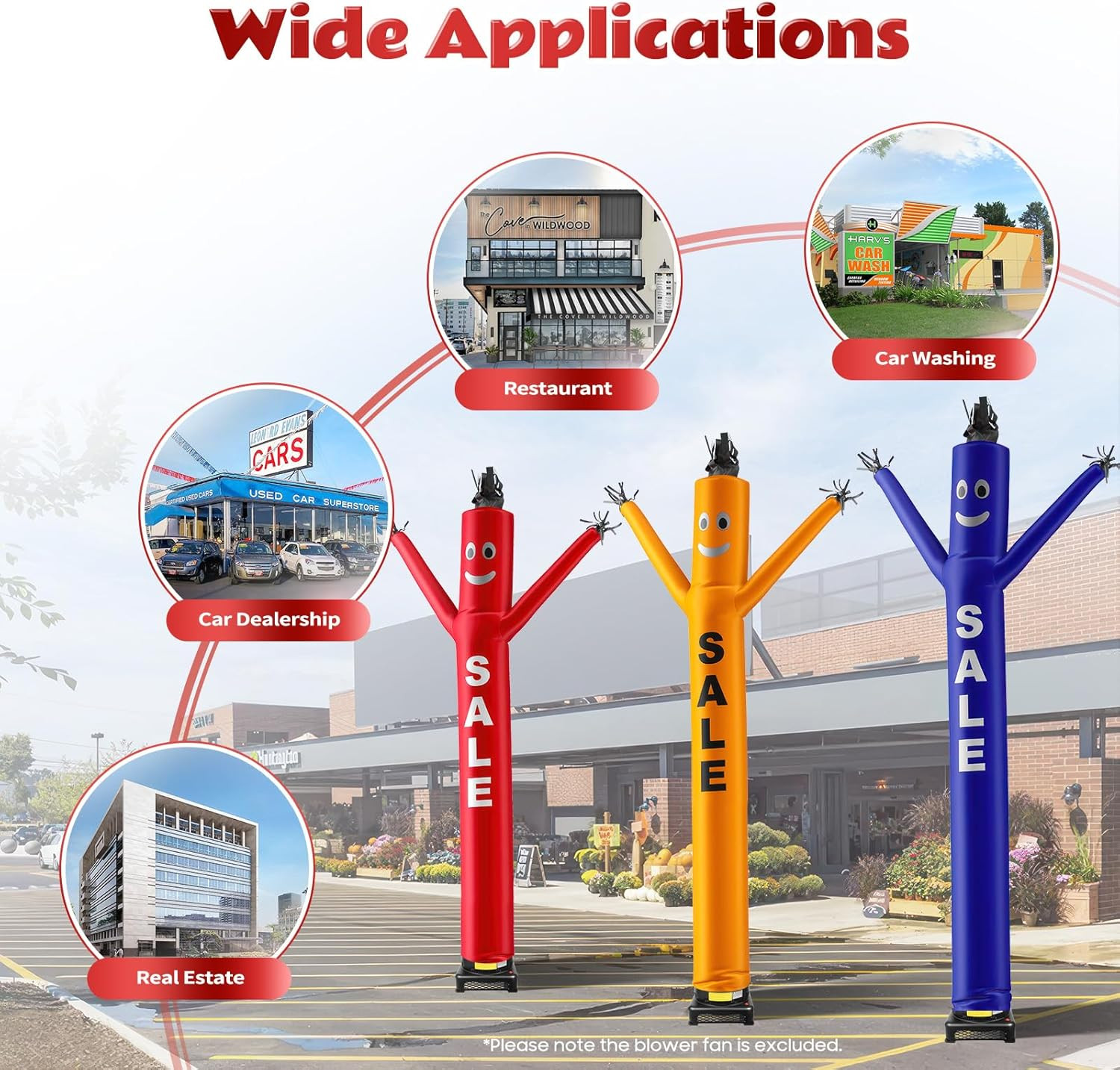 Inflatable Tube Man Blower, Inflatable Balloon Fan, Sky Dancer Blower for Waving