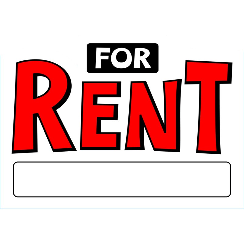 Hillman 843470 White Plastic English for Rent Sign 10 H x 14 W in. (Pack of 6)