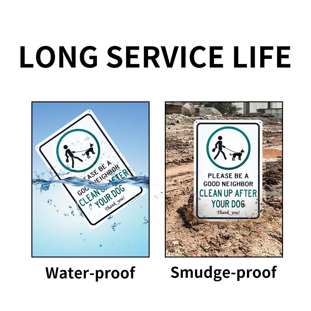 2 Pack Clean Up After Your Dog Sign, Clean Up After Your Pets, Be a Good Neig…