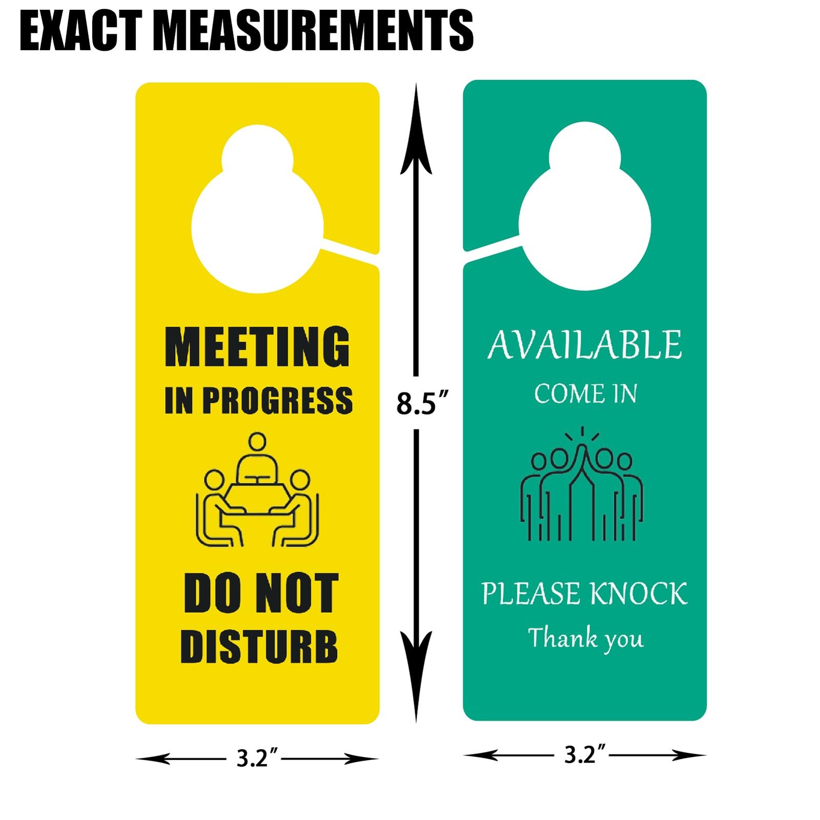 2 Pack Meeting in Progress & Available Sign for Office Door, Double Sided Do …