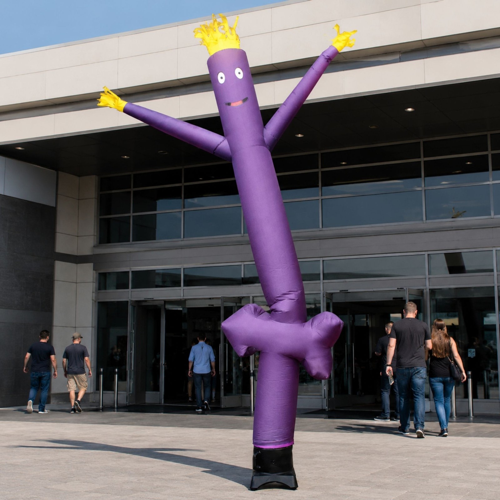 Advertising Inflatable Tube Man 12ft Purple Arrow Blow Up Wavy Flailing w Blower