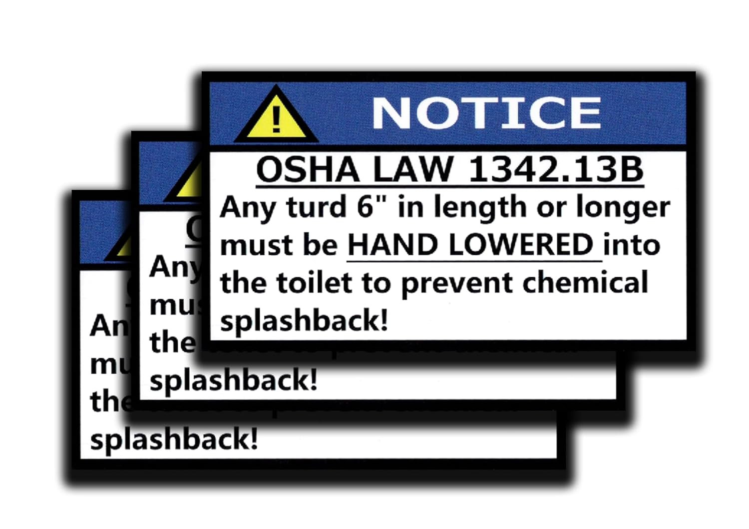 (20 Pack) OSHA LAW 1342.13B OSHA Gag Stickers