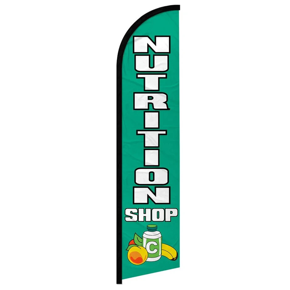 Nutrition Shop Windless Advertising Retail Banner Flag for Vitamin Shops & Gyms