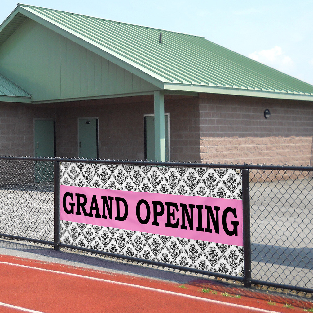 Vinyl Banner Multiple Sizes Grand Opening Pink Business Advertisement Business
