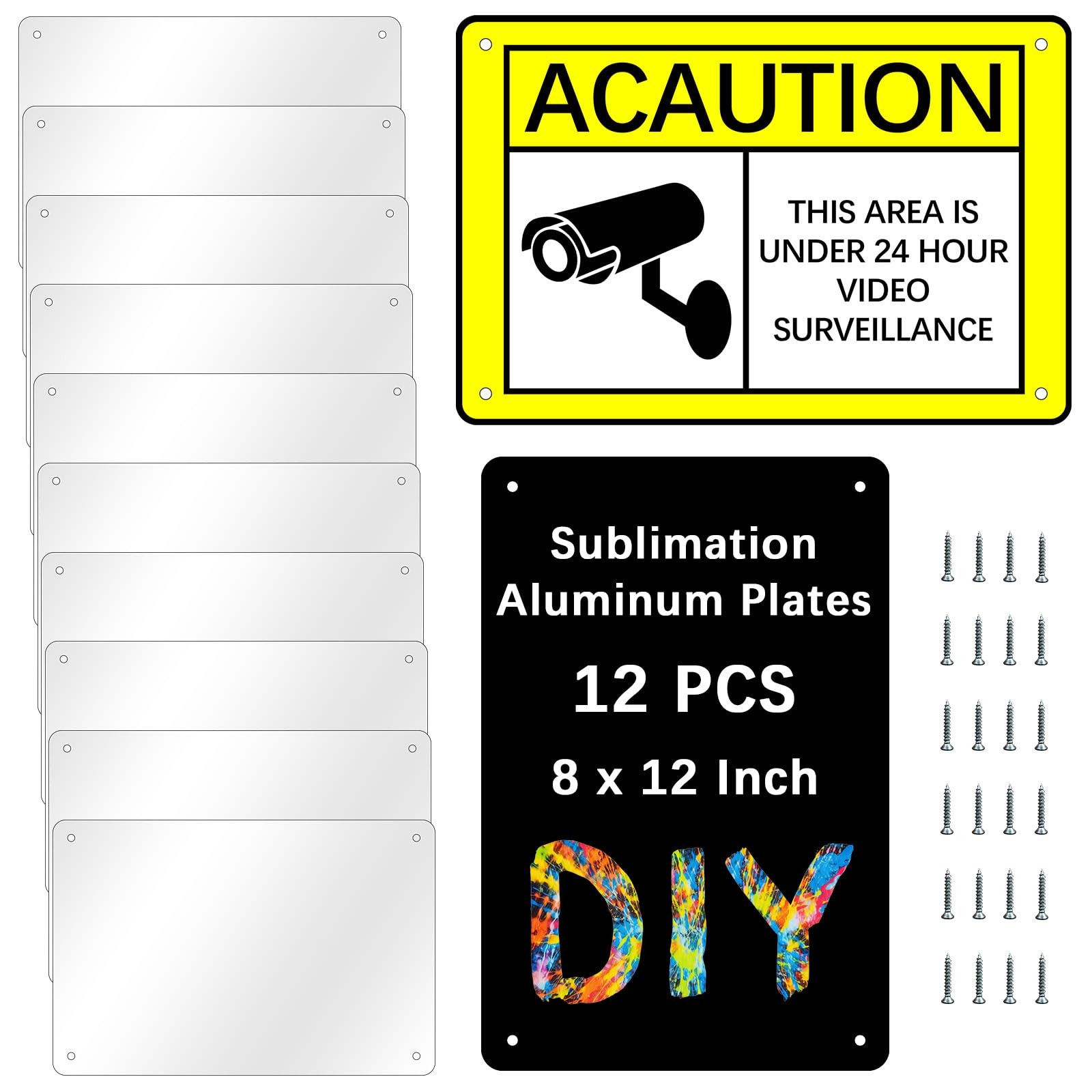 12 pcs 8 X 12 inch sublimation metal sign blanks, Aluminum sublimation sign b…