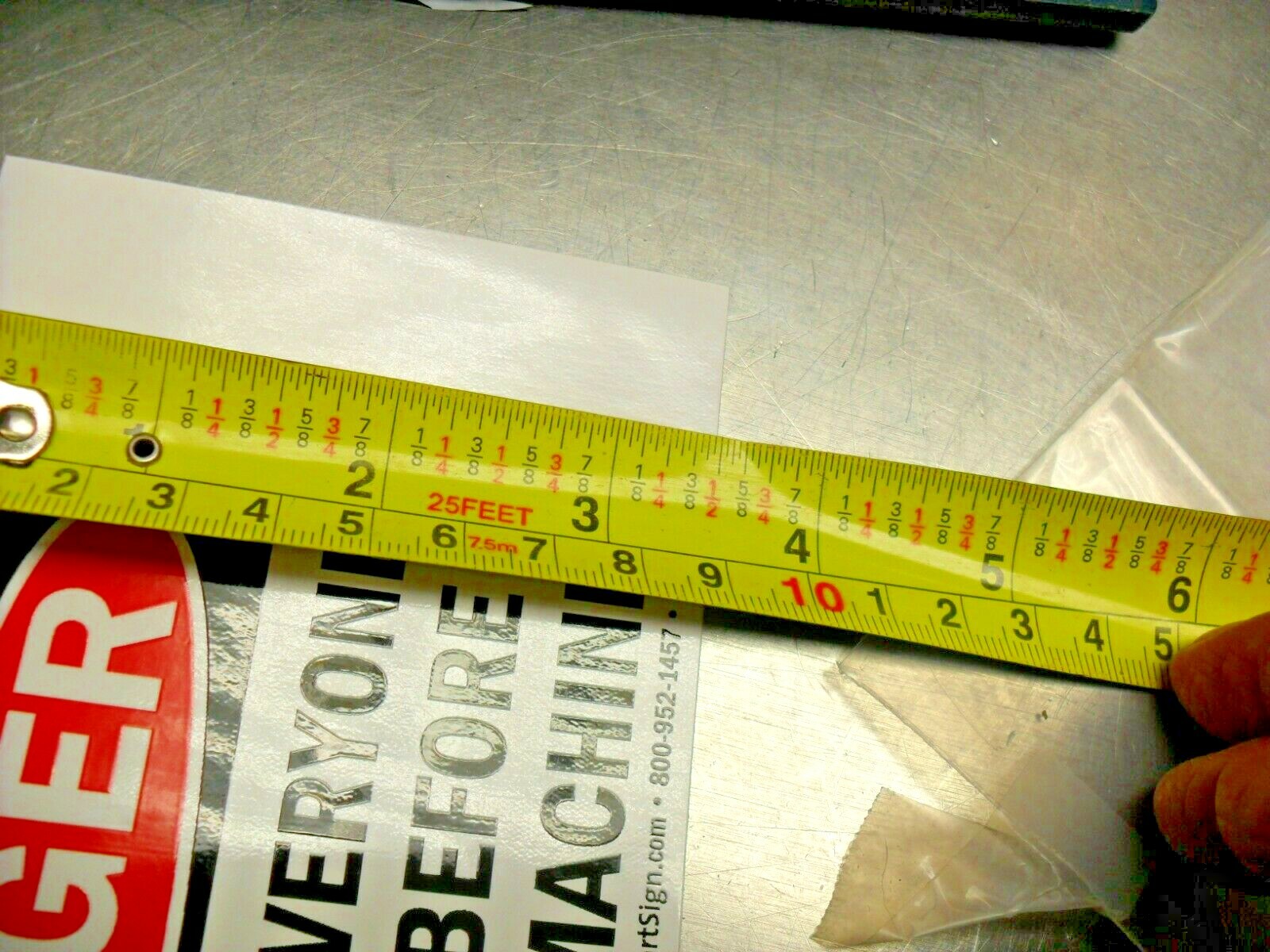 QTY 10 -SmartSigns Easy Peel & Stick on Decal DANGER BE SURE EVERYONE IS CLEAR