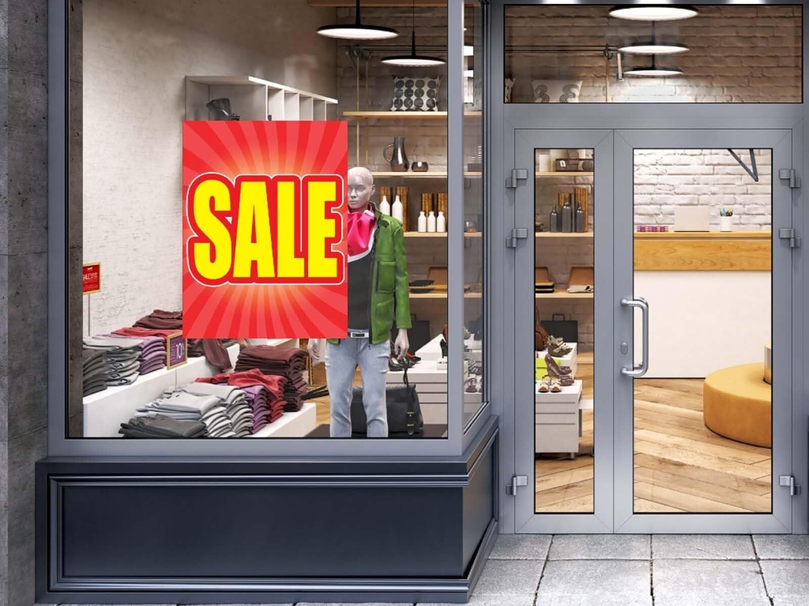 Sale | Retail Window Display Sign | 18&Prime;W x 24&Prime;H