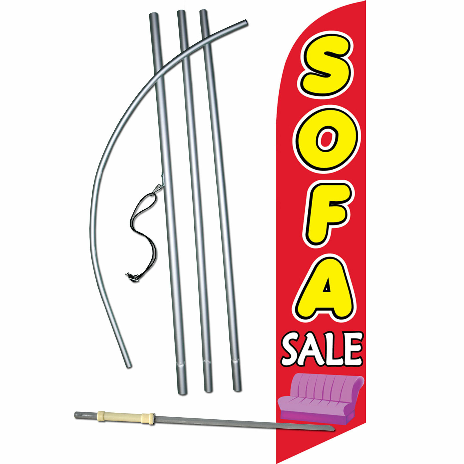 Sofa Sale Flag Flutter Feather Banner Swooper Advertising Windless Bundle Kit