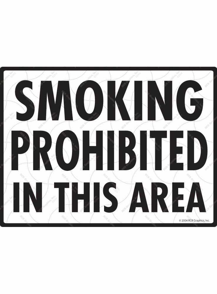 Smoking Prohibited in This Area Cigarette Exterior Aluminum Sign – 12&Prime; x 9&Prime;