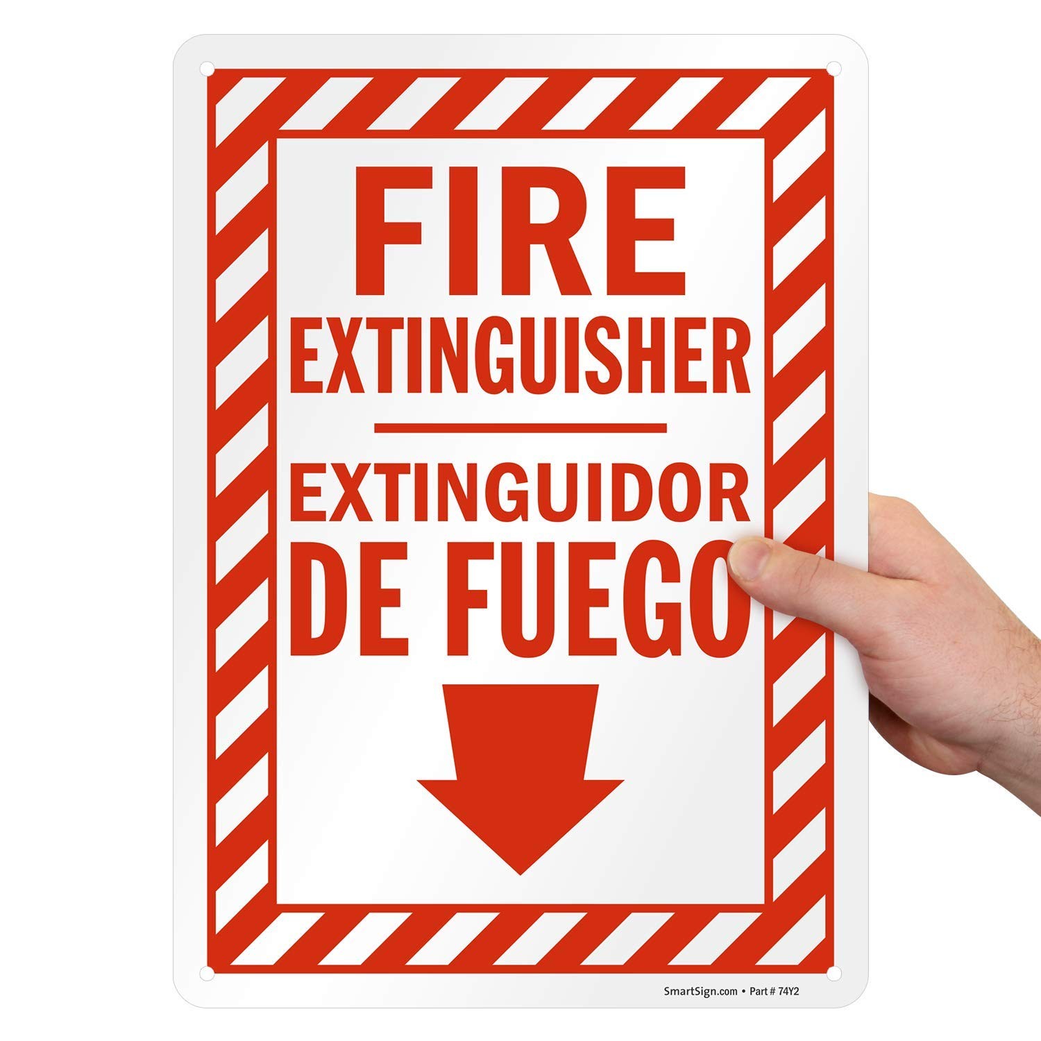 Fire Extinguisher Bilingual Sign 10×14&Prime; Plastic S1686PL Spanish English