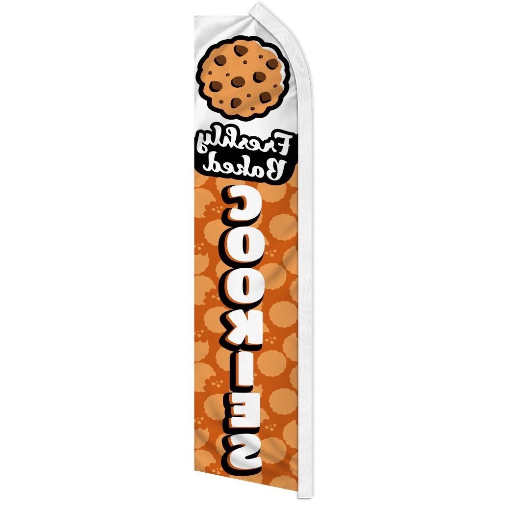 FRESHLY BAKED COOKIES advertising super flag polyester sign *POLE NOT INCLUDED*