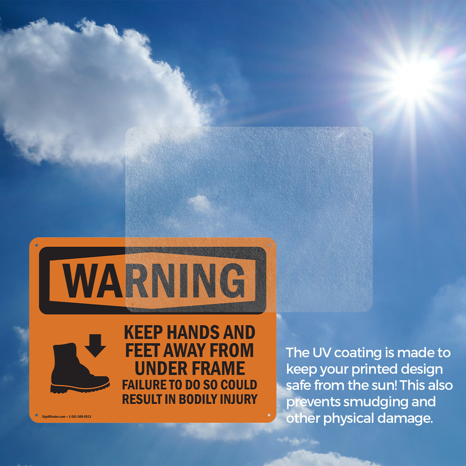 (2 Pack) Keep Hands Feet Away Failure Bodily Injury OSHA Warning Sign Decal