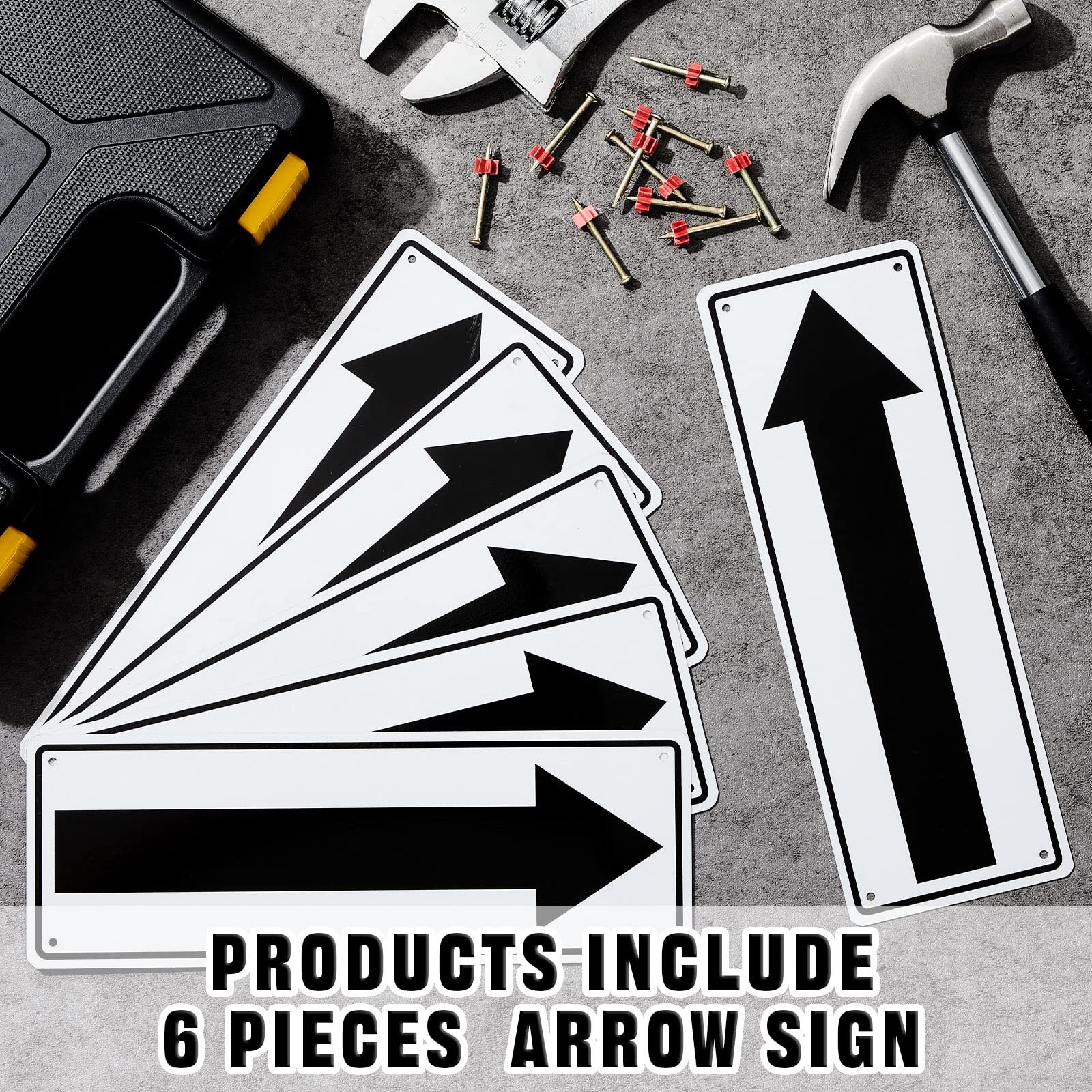Metal Arrow Sign 10 x 3.5 Inch Aluminum Reflective Road Right Arrow Sign Dire…